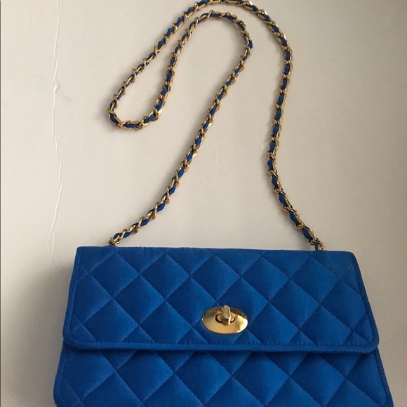 New Khanitha Blue Quilted Thai Silk Pocketbook Purse made in Thailand - Picture 9 of 16